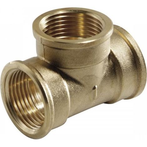 Te Tres Rosca Hembra Igual Latón 3/4"