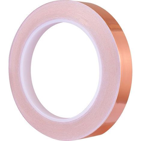 10 mm x 50 m Kupferklebeband zur Schneckenabwehr, selbstklebende Kupferfolie für Glasmalerei, Bastelarbeiten, elektrische Reparaturen und Papierkreisläufe (1/5)
