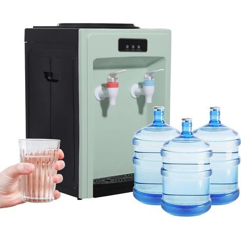 Elektrischer Heißwasserspender (24 x 24 x 36 cm), Trinkbrunnen, für Büro und Zuhause, Tischgerät für heißes und kaltes Wasser mit hohlen Griffen, Wasserspender (1/5)