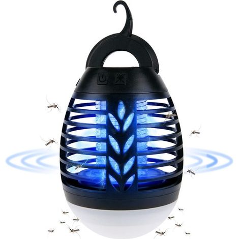 Lanterne de camping anti-moustiques à LED avec batterie intégrée de 2 001 mAh. Lampe anti-moustiques rechargeable pour l'extérieur, les tentes, les terrasses et les jardins. éclairage et anti-insectes (1/5)