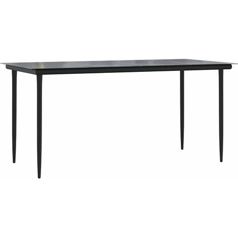 Maison Exclusive - Garten-Esstisch Schwarz 160x80x74 cm Stahl und (1/5)