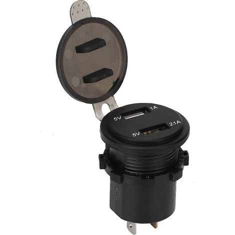 5V/1A 5V/2,1A Dual-USB-Anschlüsse Kfz-Ladegerät Spannungsanzeige Digitalvoltmeter Fahrzeug IP66 Wasserdicht B