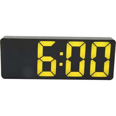 Réveil numérique, noir, affichage 12/24 heures, affichage de la température, alimentation USB ou piles, horloge LED, convient aux chambres, bureaux et dortoirs. (1/5)