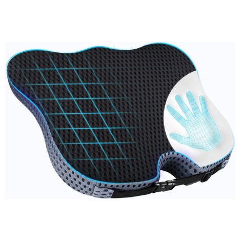QORVA-Universel Coussin Siege Voiture, Coussin de Voiture Conducteur, Mousse à Mémoire de Forme Coussin de Siège de Voiture Rehausseur Adulte Ergonomique pour Auto D'assise Chaise Bureau Fauteuil