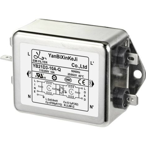 TRU COMPONENTS TC-10471948 Filtri anti interferenze 250 V/AC 10 A 0.6 mH (L x L x A) 75 x 51 x 37 mm 1 pz. (1/3)