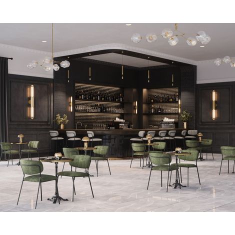 Chaises de restaurant en tissu Sileone (lot de 2) (1/5)