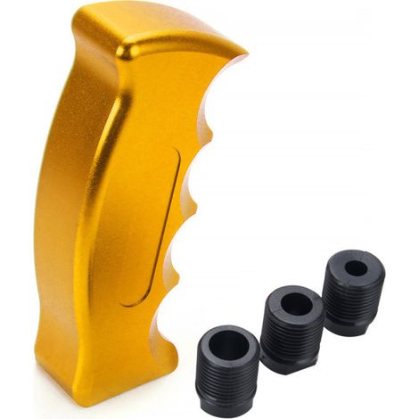 Car modification accessories - knife handle gear shift head, aluminum alloy personalized gear shift head, gear shift knob - yellow (1/4)