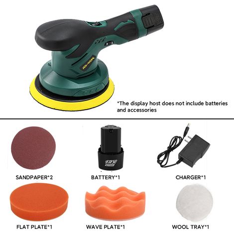 Polisseuse et Cireuse Sans Fil 12V, 1 Batterie 1 Chargeur + Accessoires, Polisseuse de Voiture 2 en 1 Portative pour Polissage, Cirage et Ponçage (1/5)