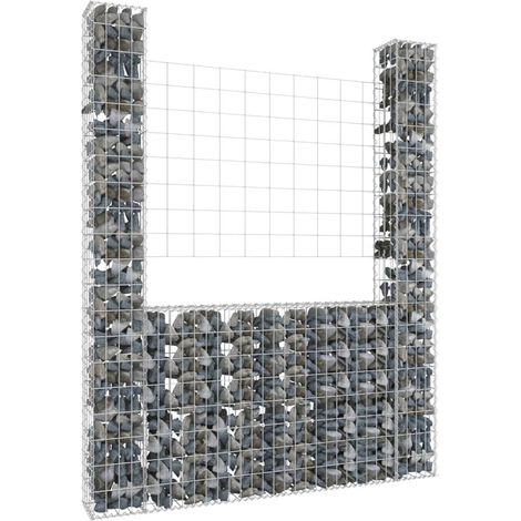vidaXL Gabbione a U con 2 Pali in Ferro 140x20x200 cm (1/5)
