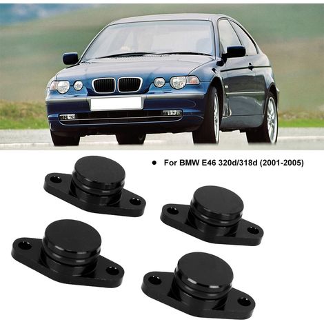 Satz mit 4 Blindstopfen (22 mm) zum Entfernen der Ansaugklappen, inklusive Gummidichtungen, passend für BMW E46 320d/318d, schwarz (1/5)