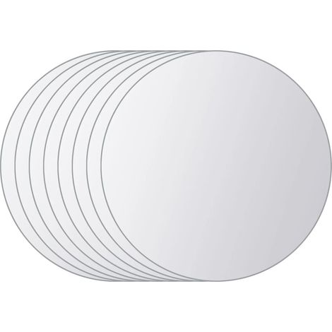 Maison Exclusive - 8-tlg. Spiegelfliesen-Set Rund Glas