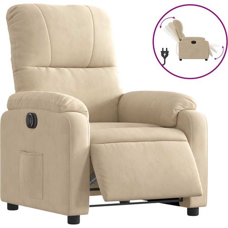 Maison Exclusive - Relaxsessel Elektrisch Creme Mikrofasergewebe