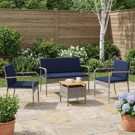vidaXL Ensemble de jardin Gris polyrotin (1/4)
