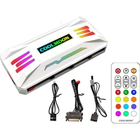 Contrôleur de température de ventilateur PWM avec télécommande RGB pour ordinateur (1/4)