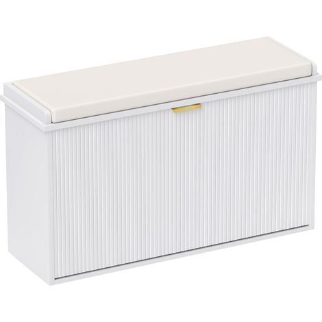 Stylish White Eight Shoe Bench with Comfortable Top Seat for Entryway Organization (1/5)