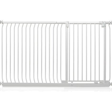 Safetots Barrière De Sécurité Extra Haute Elite, 171cm - 180cm, Hauteur Extra Haute De 96.8cm, Couleur Blanc Mat (1/5)