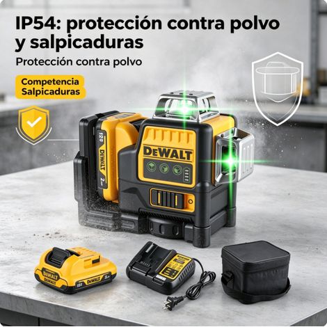 DEWALT DW089LG Nivel Láser Verde 360 Modo Pulso Autonivelante Kit Batería 12V y Cargador (1/3)