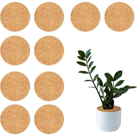 10er Pack Kokosmatten für Pflanzen Feuchtigkeitsspeichernde und unkrauthemmende Matte Pflanztopf Einlage Bodenabdeckung Unkrautvlies 20 x 20 x 0, (1/5)