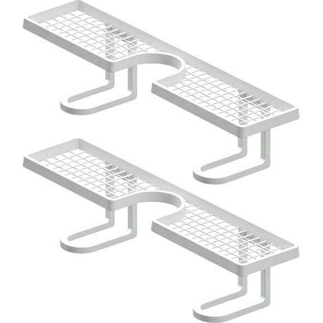 Étagère de rangement sur pied pour robinet sans perçage - Économie d'espace - Étanche - Pour chambre à coucher - Utilisation intérieure familiale et cuisine (2 pièces, blanc)