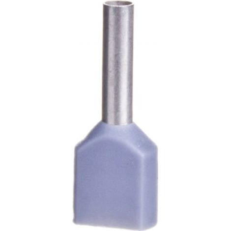 Manchon isolant pour embout de câble TID 2x0,75 mm²/8 mm, étamé gris 00652 TID2x0,75L8 /100 pièces/