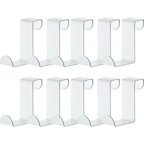 Crochets de Porte en Acier Inoxydable Réversibles - Lot de Crochets Manteau Noir pour Placard, Armoire, Cuisine, Salle de Bains, Chambre - Blanc (1/5)
