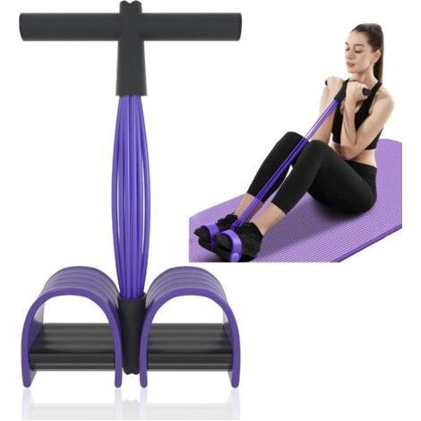Multifunctional 6 Tube Resistance Bands with Pedals and Handles, Latex Elastic Ropes, Resistance Equipment for Home Gym and Office. (1/5)