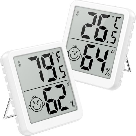 Lot de 2 thermo-hygromètres digitaux intérieur – Haute précision, température et humidité (1/5)