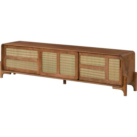 TV-Board Mango/Seegras 200x40x50 hellbraun lackiert MIZUMI 108
