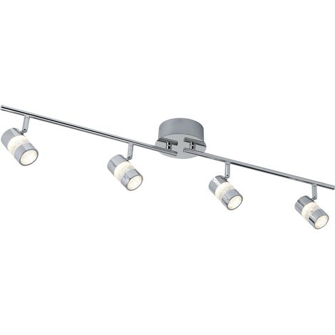 Plafoniera Contemporanea Bolle Acciaio Cromo Policarbonato Led 21,2W 3000K