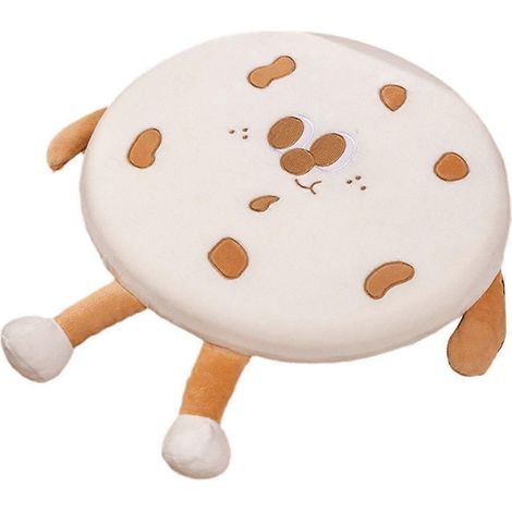 Coussin rond en forme de biscuit, peluche réaliste, accessoire de siège, cadeau blanc (1/4)