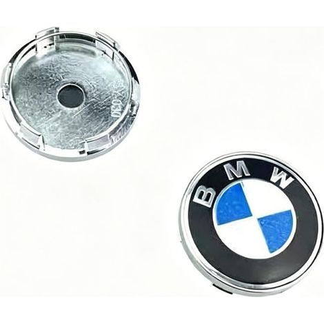 Lot de 4 Cache-Moyeux de Roue 60 mm pour Série 1 3 5 7 X1 X3 X4 X5 X6, Centre de Jante Automobile, Enjoliveur de Moyeu pour Remplacement et Personnalisation, Bleu et Blanc (1/3)