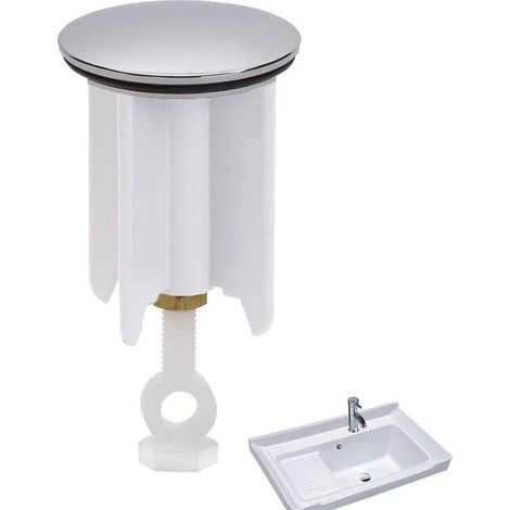 Bouchon de lavabo réglable 40mm – Hauteur ajustable 6,5 à 9 cm – Plastique ABS et laiton chromé – Étanchéité efficace pour éviers (1/5)