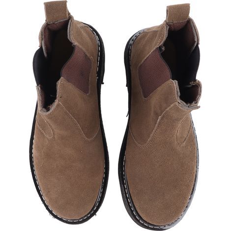 Chaussures de sécurité en daim respirant avec embout en acier, absorption des chocs, protection contre la perforation par les clous, surface antidérapante et imitation daim. (1/5)