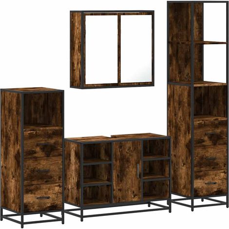 Maison Exclusive - Ensemble meubles salle de bain 4 pcs chêne fumé bois ingénierie