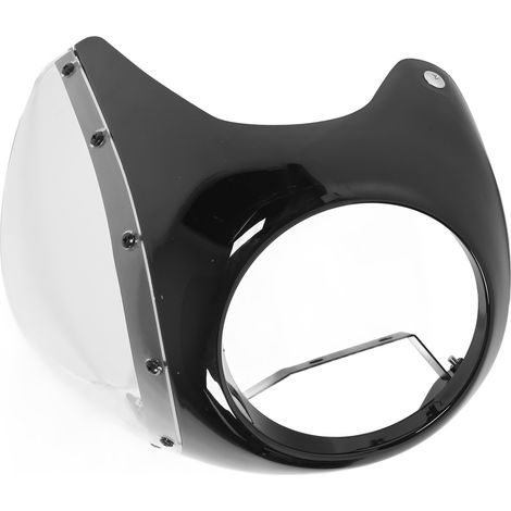 7in Phare Avant Moto Fairing Surface Lisse Résistant Vieillissement Anti-Usure Compatible Phares Ronds Motorbike Noir Brillant Transparent (1/5)