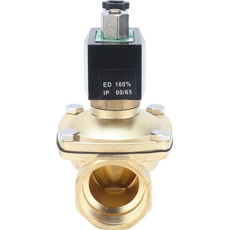 Électrovanne en laiton, type normalement ouvert, électrovanne électrique, utilisée dans les équipements d'automatisation en génie mécanique, AC380V. (1/5)