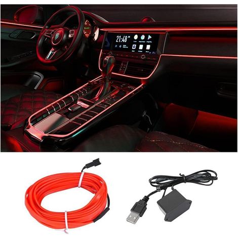 Auto LED Innenbeleuchtung 500cm Rot, flexibel, DIY, Ambientebeleuchtung (1/4)