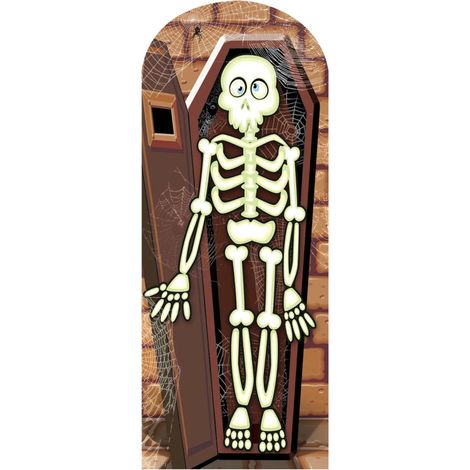 Figurine en carton Passe tête Squelette debout 180 cm (1/5)