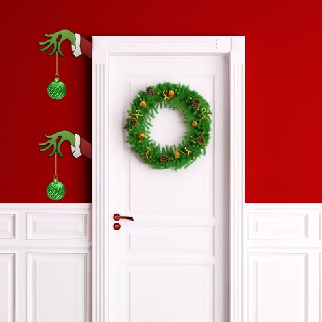 Lot déco Noël Voleur Farceur, ornements exquis et drôles pour fenêtre, cheminée, mur. (1/5)