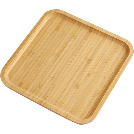 Plateau De Service En Bambou - Carré - 20x20x1,5 cm - 25x25x1,5 cm - 30x30x1,5 cm - Pour Cuisine Table À Manger Salon Bar - 1 Pièce (1/5)