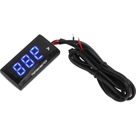Ultradünnes, wasserdichtes LCD-Motorradthermometer mit Wassertemperaturanzeige, 10-mm-Zündkerzenadapter, 12 V DC, blauem Display und Messanzeige (1/5)