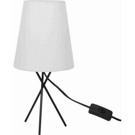 Lampe de table de chevet 6 W, compacte, simple, luminosité réglable, lampe de bureau avec abat-jour en tissu pour salon, chambre à coucher