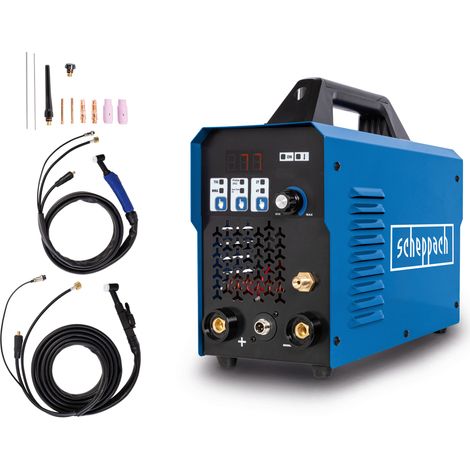 Scheppach - Poste à souder digital WIG1000Multi - Multi procédés TIG MMA - 15/160A - AMPS 230V Masque, Eletrodes et Buses incluses