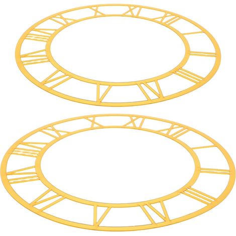 Lot de 2 Autocollants Horloge Murale DIY Miroir Rond en Acrylique Doré 25 et 30 CM Chiffres Romains Classiques Décoration Murale Élégante pour Salon et Bureau Facile à Nettoyer (1/5)