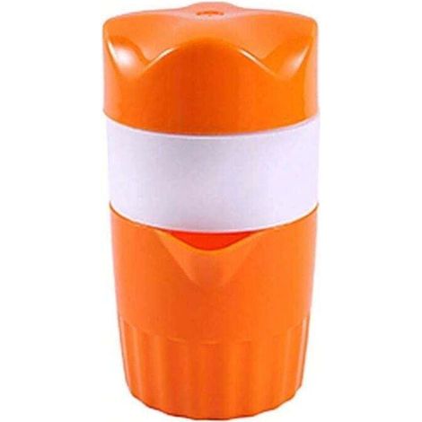 Presse-orange manuel portable, mini presse-agrumes manuel pour extraire le jus des fruits (couleur : orange et blanc)