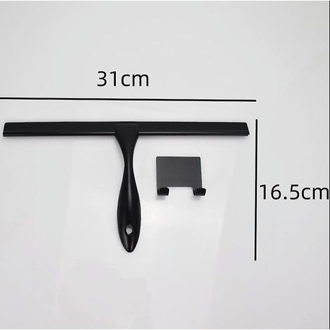 Grattoir à verre noir de 30 cm avec crochet carré (1/4)