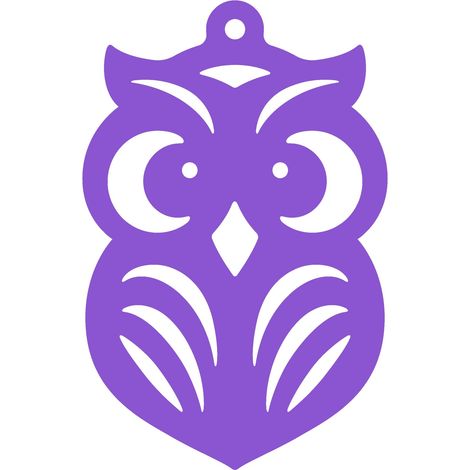 Ciondolo S2, design traforato, gufo viola