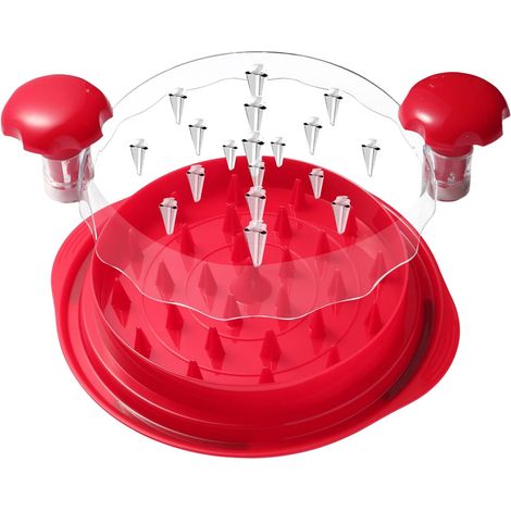 Tritacarne Manuale Rotante per Pollo Rosso Antiscivolo (1/5)