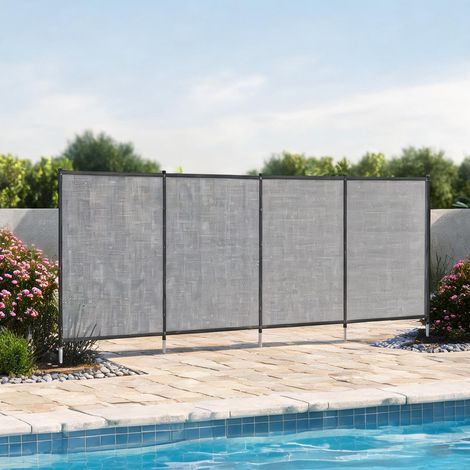 Clôture de jardin en aluminium Netzstoff 365 x 2,5 x 126 cm (1/5)