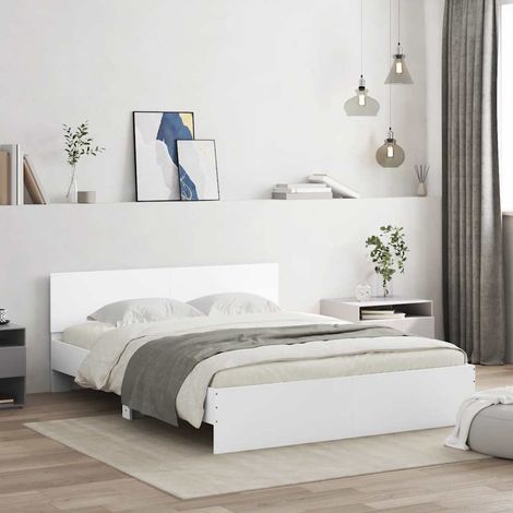 Estructura de cama con cabecero blanca 150x200 cm (1/5)